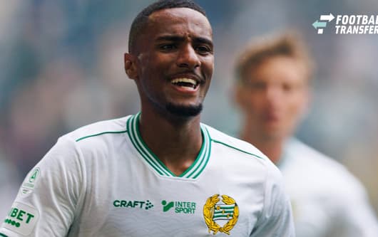 September 13, 2026: Hammarby s Paulos Abraham celebrates after scoring the 1-0 goal during the Allsvenskan soccer match between Hammarby and Brommapojkarna on September 13, 2026, in Stockholm  Copyright: CAISAxRASMUSSEN BB260913CR020