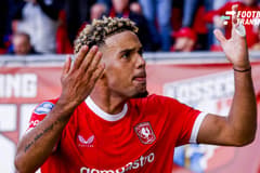 ENSCHEDE - Daouda Weidmann of FC Twente celebrates his team s third goal during the Eredivisie match between FC Twente and PSV Eindhoven at De Grolsch Veste stadium on September 20, 2026, in Enschede, the Netherlands. WART BRINKERHOF ANP Eredivisie ...