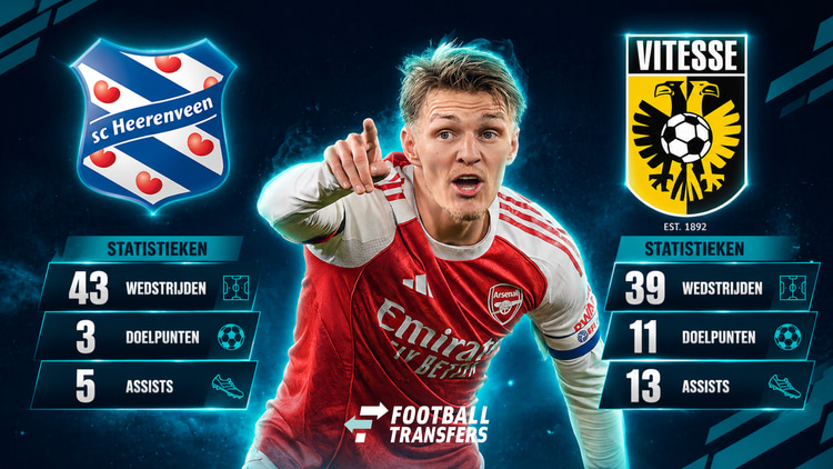 De statistieken van Martin Ødegaard in dienst van sc Heerenveen en Vitesse.