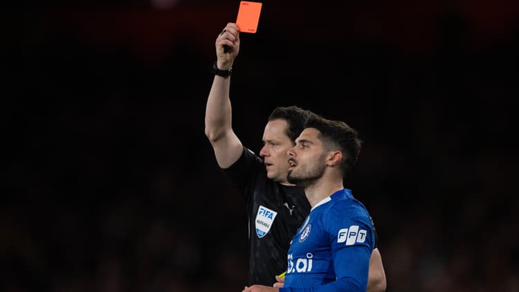Pedro Neto was sent off during Chelsea's 2-1 loss to Arsenal on 1 March