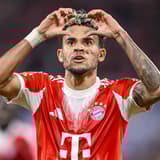 Bayern Munich's Luis Diaz celebrates scoring against RB Leipzig, 2025/26