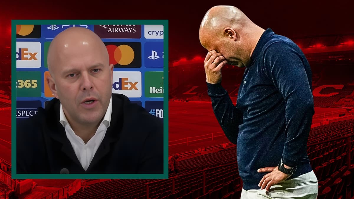 Arne Slot reacts to Liverpool's Champions League defeat to PSV