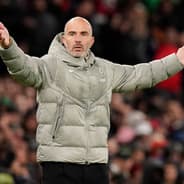 Chelsea manager Enzo Maresca gestures during a 2-1 loss to Manchester United in the Premier League