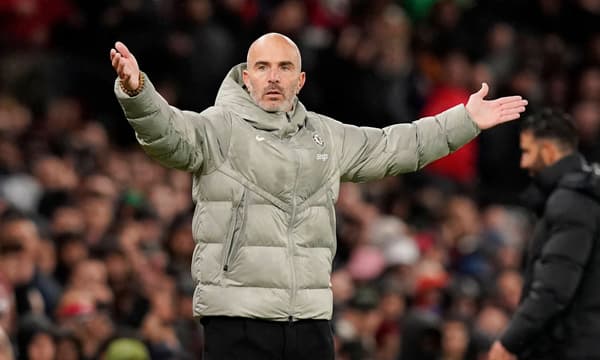 Chelsea manager Enzo Maresca gestures during a 2-1 loss to Manchester United in the Premier League