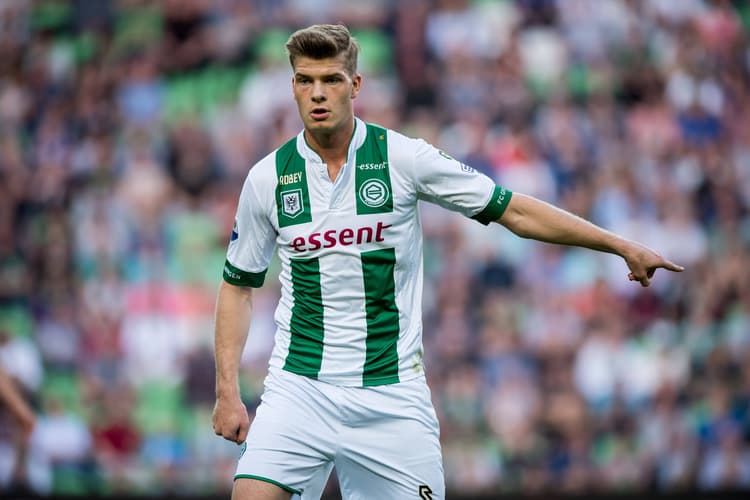 Alexander Sørloth in het shirt van FC Groningen