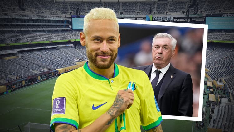 Neymar and Carlo Ancelotti