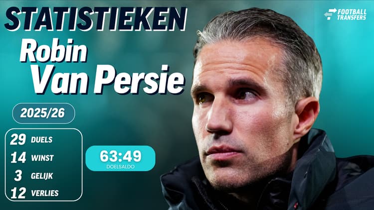 Robin van Persie stond dit seizoen 29 wedstrijden aan het roer bij Feyenoord. Twaalf wedstrijden werden er verloren.