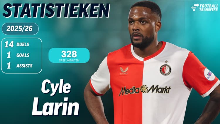 De statistieken van Cyle Larin bij Feyenoord.
