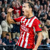 EINDHOVEN - Kodai Sano of PSV Eindhoven celebrates his team s second goal during the Eredivisie match between PSV Eindhoven and Sparta Rotterdam at the Philips Stadium on September 13, 2026, in Eindhoven, the Netherlands. KEVIN SENDERS ANP Eredivisi...