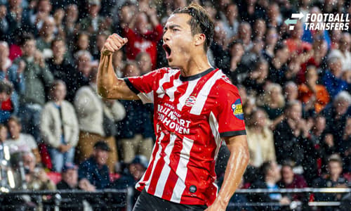 EINDHOVEN - Kodai Sano of PSV Eindhoven celebrates his team s second goal during the Eredivisie match between PSV Eindhoven and Sparta Rotterdam at the Philips Stadium on September 13, 2026, in Eindhoven, the Netherlands. KEVIN SENDERS ANP Eredivisi...