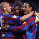 Henrik Larsson, Samuel Eto'o and Ronaldinho