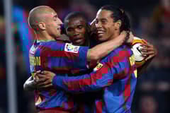 Henrik Larsson, Samuel Eto'o and Ronaldinho