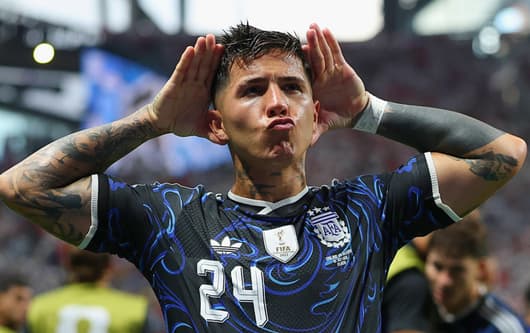 Enzo Fernandez celebrates scoring against England, 2026 World Cup