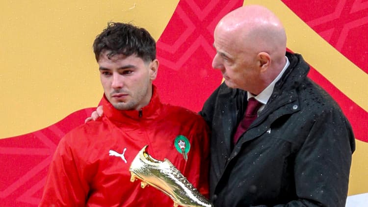 Brahim Diaz and FIFA supremo Gianni Infantino