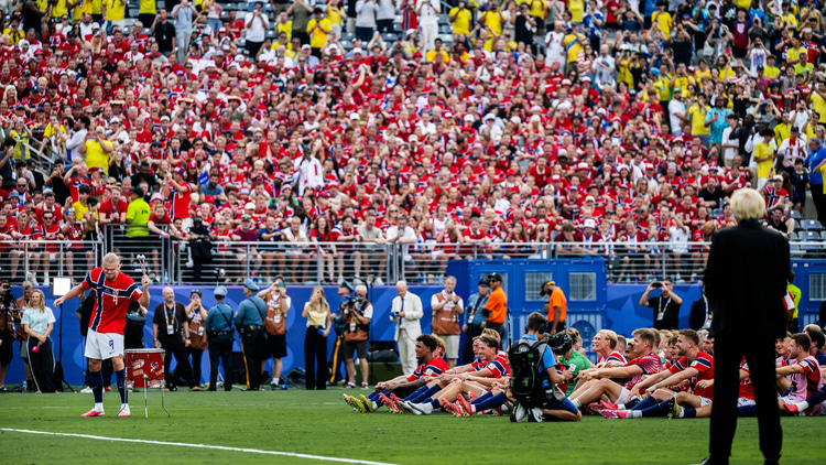 Haaland leads Norway's celebrations after beating Brazil at the 2026 World Cup