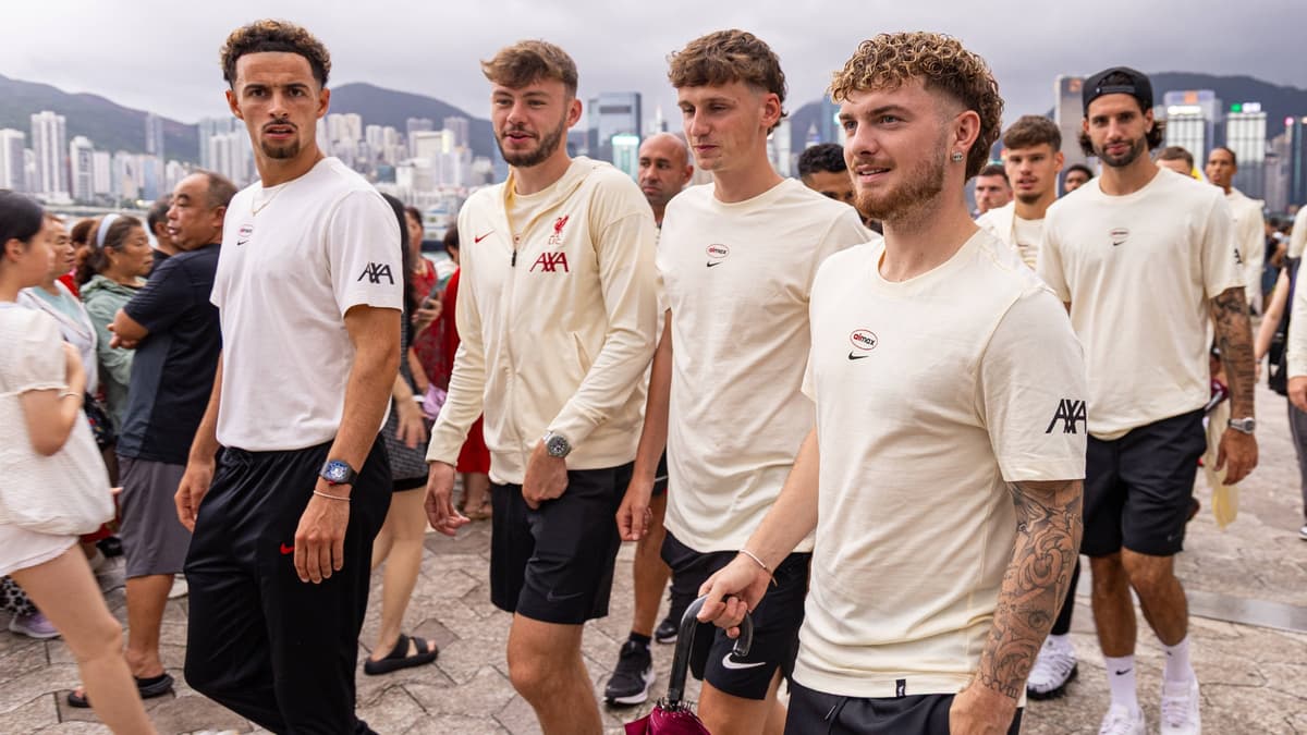 Curtis Jones, Conor Bradley, Tyler Morton, Harvey Elliott on Liverpool's pre-season tour 2025/26