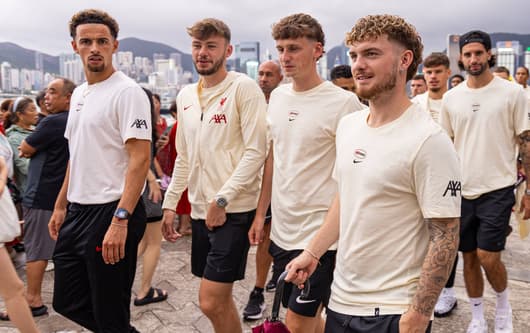 Curtis Jones, Conor Bradley, Tyler Morton, Harvey Elliott on Liverpool's pre-season tour 2025/26
