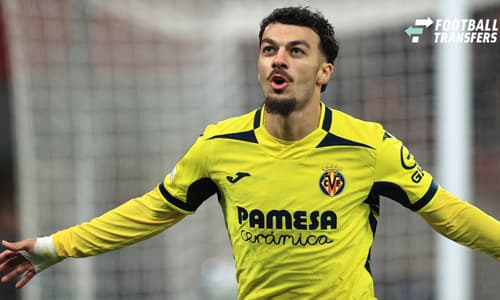 RECORD DATE NOT STATED 20th October 2026; Anfield, Liverpool, England; UEFA Champions League Football, Liverpool versus Villarreal; Georges Mikautadze of Villarreal celebrates after scoring for 0-1 after 4 minutes DavidxBlunsden