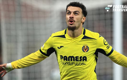 RECORD DATE NOT STATED 20th October 2026; Anfield, Liverpool, England; UEFA Champions League Football, Liverpool versus Villarreal; Georges Mikautadze of Villarreal celebrates after scoring for 0-1 after 4 minutes DavidxBlunsden