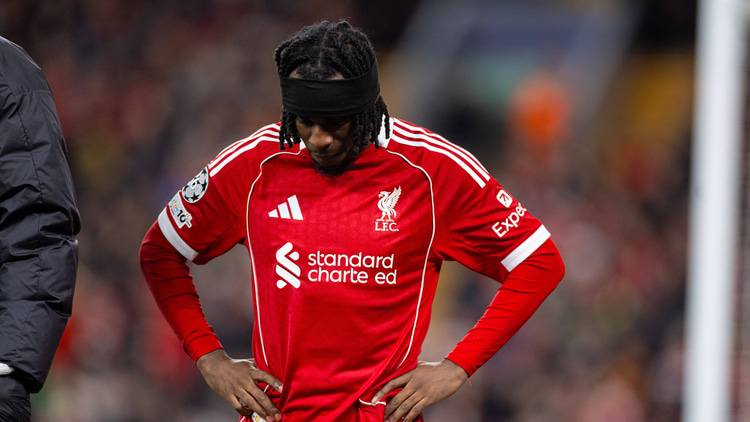 Jeremie Frimpong limps out of Liverpool's match with Qarabag
