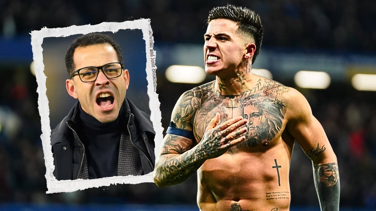 Liam Rosenior and Enzo Fernandez celebrate Chelsea's win over West Ham