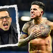 Liam Rosenior and Enzo Fernandez celebrate Chelsea's win over West Ham