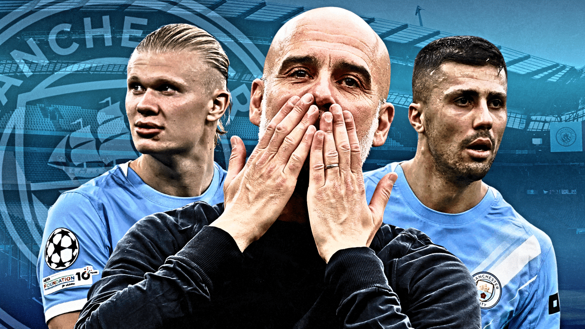 Erling Haaland, Pep Guardiola, Rodri, Man City
