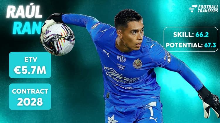 De Skill-rating, ETV en contractduur van Raúl Rangel.