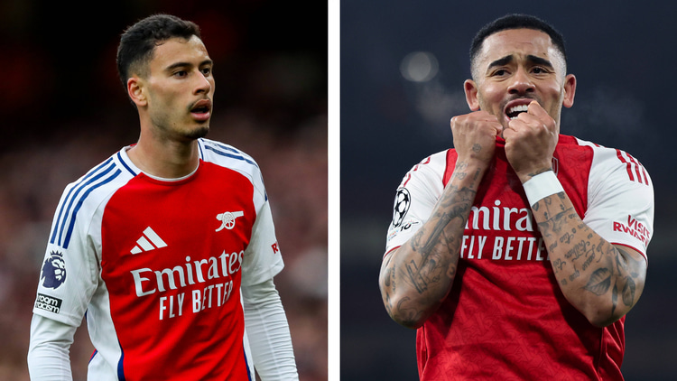 Gabriel Martinelli (left) and Gabriel Jesus (right)