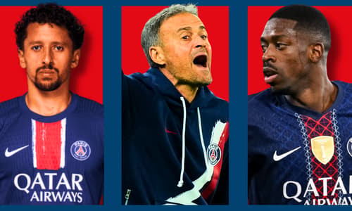 Luis Enrique, Marquinhos, Ousmane Dembele, PSG