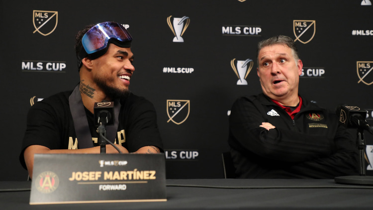 Josef Martinez and Tata Martino after winning 2018 MLS Cup