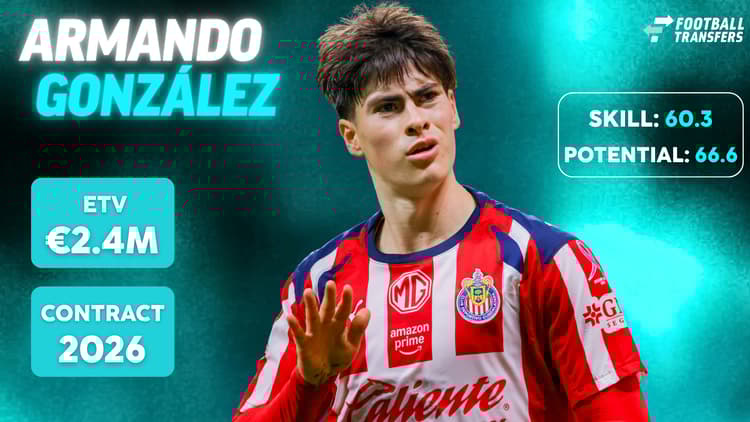 De Skill-rating, ETV en contractduur van Armando González.