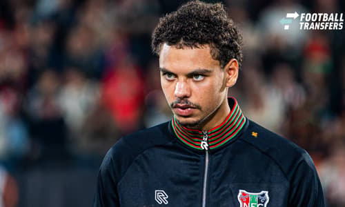 NIJMEGEN - Deveron Fonville of NEC Nijmegen ahead of the UEFA Europa League match between NEC Nijmegen and Levski Sofia at the Goffertstadion on October 15, 2026 in Nijmegen, the Netherlands. KEVIN SENDERS ANP UEFA Europa League 2026 27 xVIxANPxSpor...