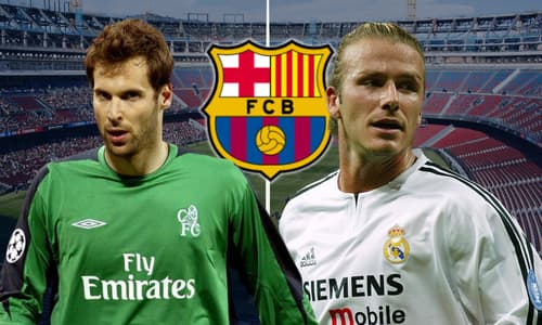 Petr Cech, David Beckham, Barcelona