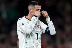 Cristiano Ronaldo reacts after being sent off against Ireland in a World Cup qualifier, 2025