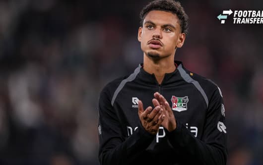 NIJMEGEN , 19-08-2026 , Stadium De Goffert , season 2026 2027 , UEFA Champions League play-offs 1st leg football , match between NEC Nijmegen and Bodo Glimt , picture shows NEC Nijmegen player Deveron Fonville NEC - Bodo Glimt  x205858288x Copyright: