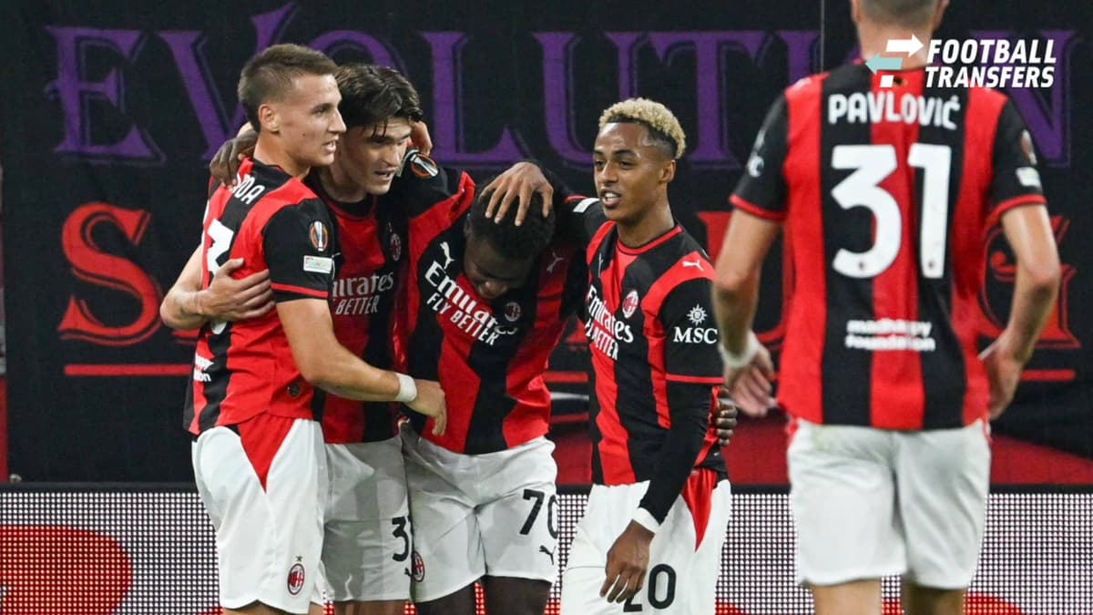IPA89725288 - Alphadjo Cisse (A.C. Milan) celebrates after scoring his second goal during Matchday 2 of the UEFA Europa League between RB Salzburg and A.C. Milan on October 15, 2026, at Stadion Salzburg in Salzburg, Austria.  Copyright: xVincenzoxOr...