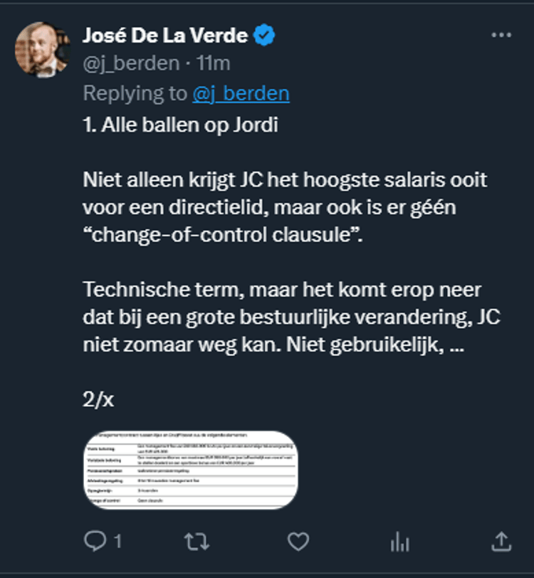 Een inmiddels verwijderde tweet van José De La Verde.