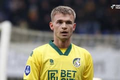 2025-02-09 Fortuna Sittard v AFC Ajax - Dutch Eredivisie SITTARD , NETHERLANDS - FEBRUARY 9: Daley Sinkgraven of Fortuna Sittard looks on during the Dutch Eredivisie match between Fortuna Sittard and AFC Ajax at Fortuna Sittard Stadion on February 9...