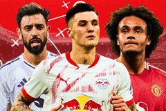 Benjamin Sesko Bruno Fernandes Joshua Zirkzee Man Utd