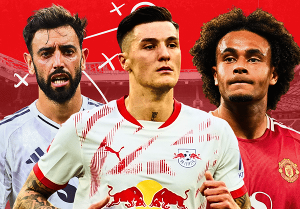 Benjamin Sesko Bruno Fernandes Joshua Zirkzee Man Utd