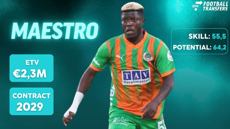 Maestro vertegenwoordit een ETV van 2,3 miljoen euro met daarbij een Skill van 55,5 en een Potential van 64,2.