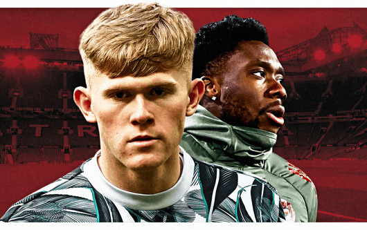 Lewis Hall, Alphonso Davies, Man Utd