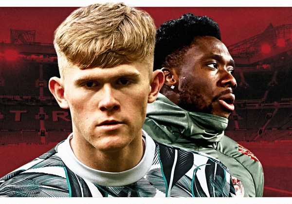 Lewis Hall, Alphonso Davies, Man Utd