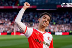 ROTTERDAM, 25-04-2026, Stadium de Kuip ,season 2025 2026 , Dutch Eredivisie football . Match between Feyenoord - FC Groningen , Feyenoord player Oussama Targhalline Feyenoord - Groningen  x203286964x Copyright: