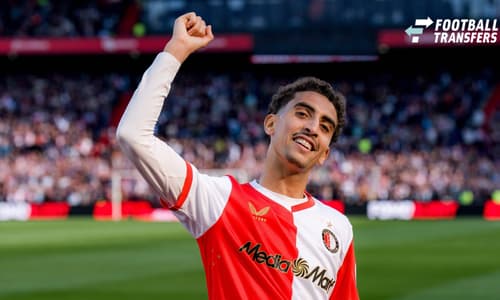 ROTTERDAM, 25-04-2026, Stadium de Kuip ,season 2025 2026 , Dutch Eredivisie football . Match between Feyenoord - FC Groningen , Feyenoord player Oussama Targhalline Feyenoord - Groningen  x203286964x Copyright: