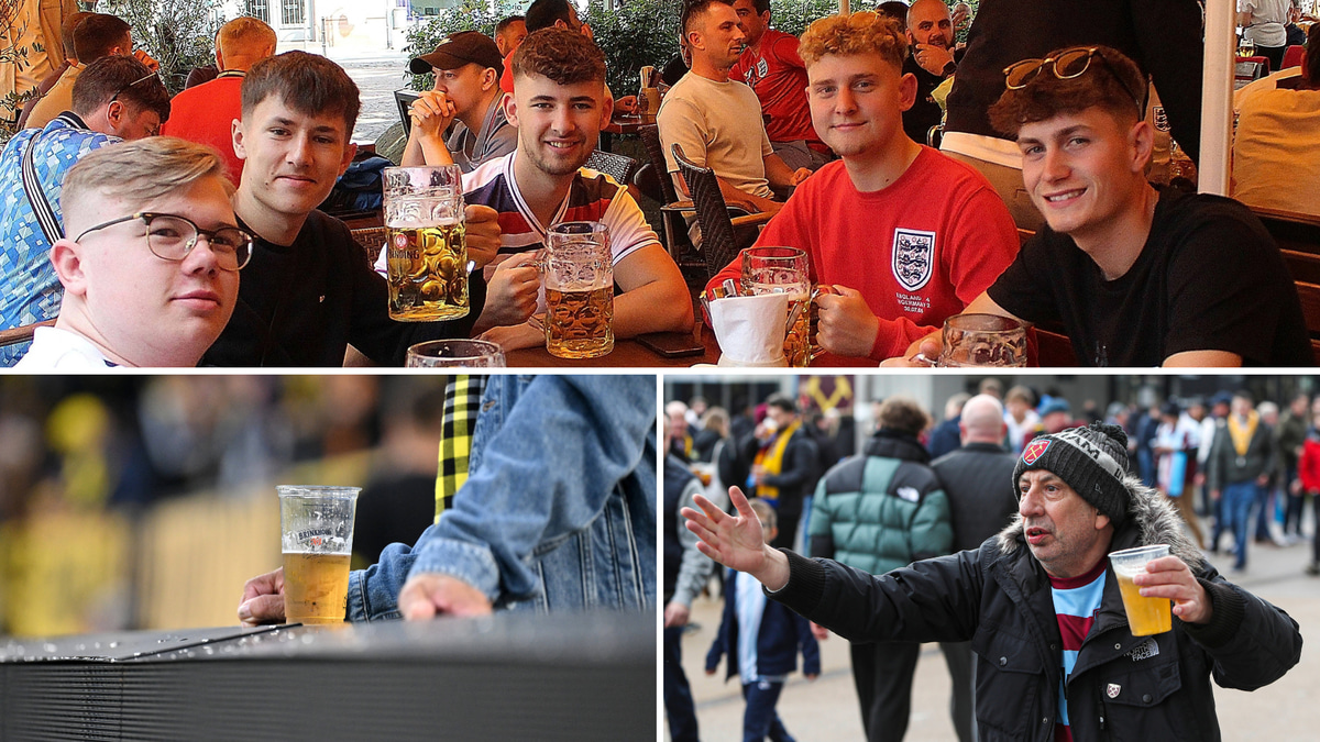 Football fans, beer