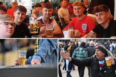 Football fans, beer