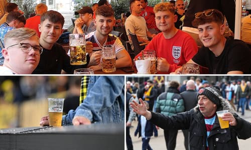 Football fans, beer