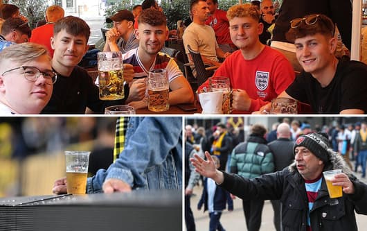 Football fans, beer